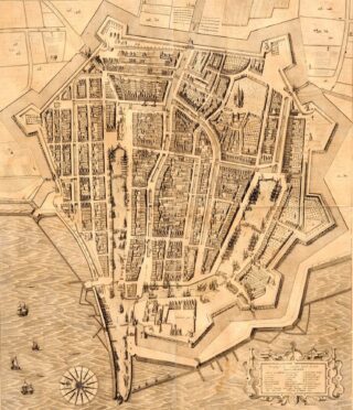 Plattegrond van Harlingen, gemaakt rond 1614 uit de collectie.